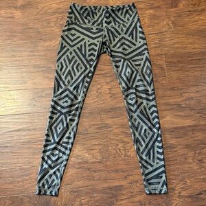 lululemon athletica Geometric Black and Green Leggings